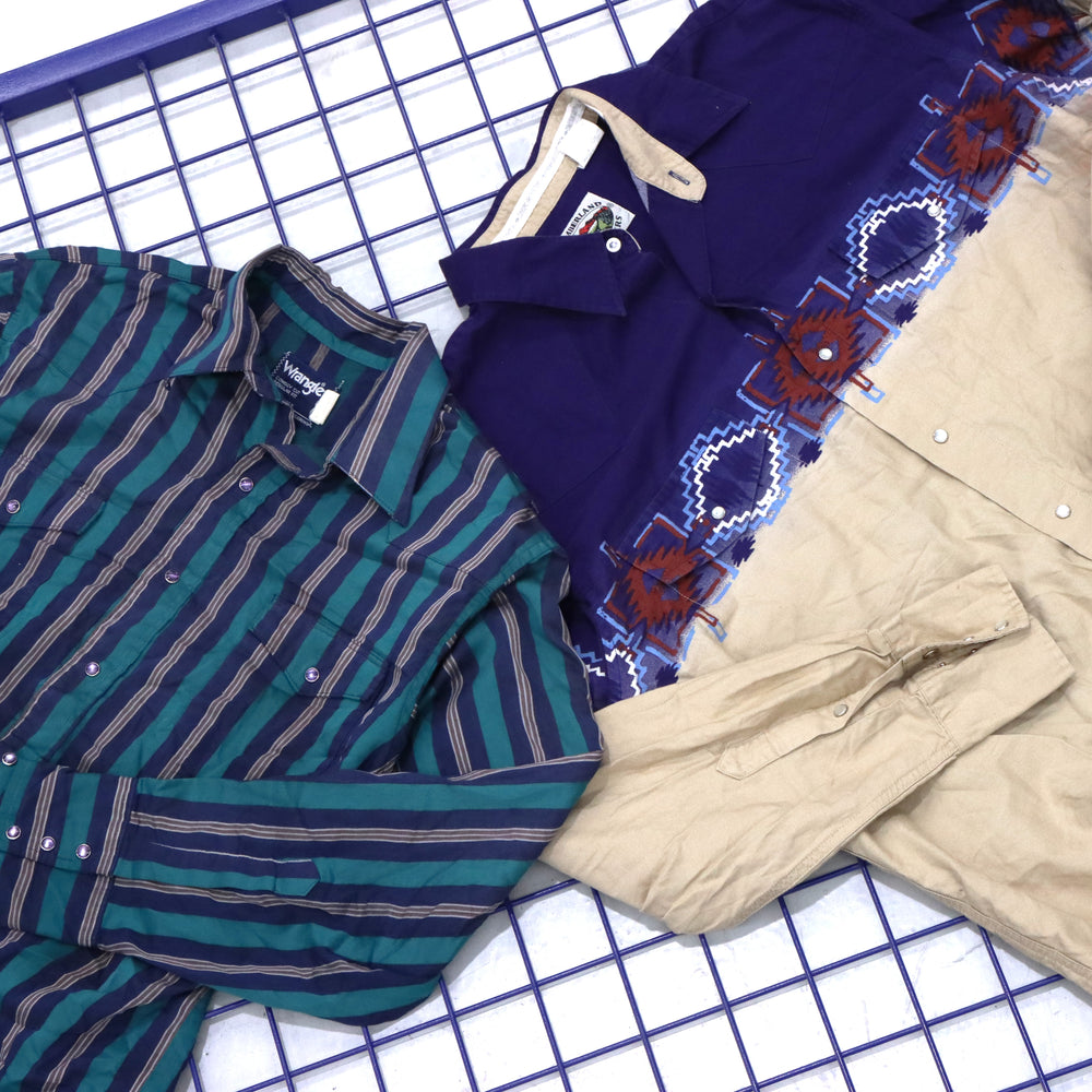 50 Men's Western Shirts Bundle